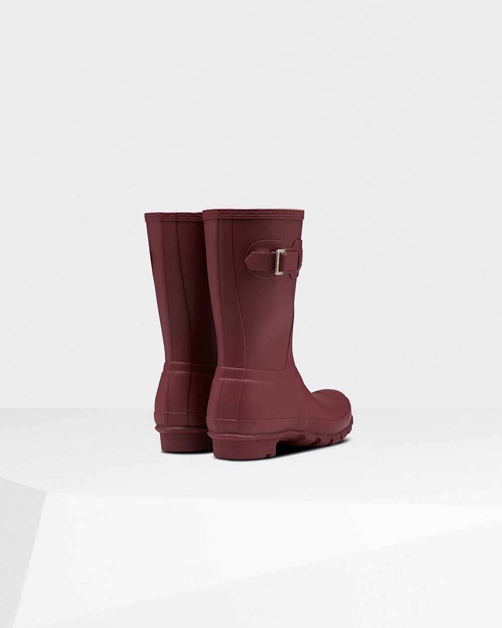 Hunter Mujer Original - Botas de Lluvia Gris Rojas - 629-KAWDVE